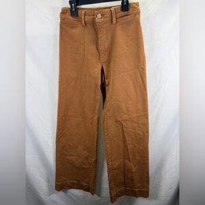 Gap Rust High Rise Wide Leg Crop Khaki Pants Size 0 Trendy Preppy Classic